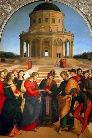 Raffaello Sposalizio della Vergine. Pinacoteca di Brera                                            